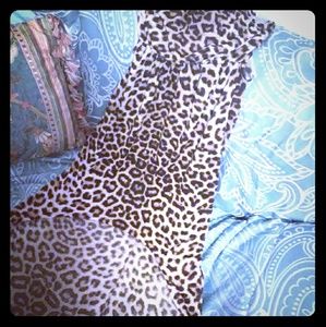 Leopard print strapless fishtail dress